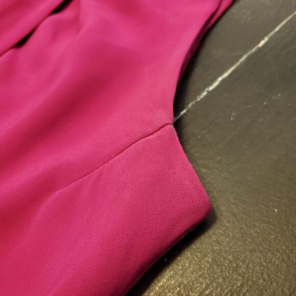 Burberry London Silk Deep Pink Sheath Dress Pleated Top Size 8 Designer Cocktail - Picture 14 of 14